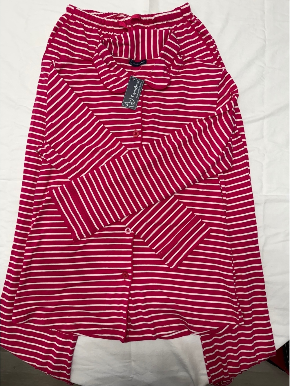 Soft women’s striped pajama set by Tein boat
